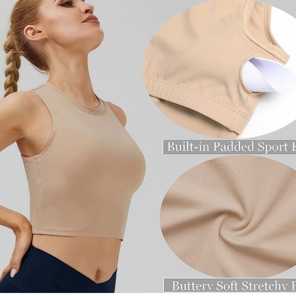 Other - NEOSAN Sport Bras High Neck Removable Padded Yoga Crop TopsWorkout Tank Tops